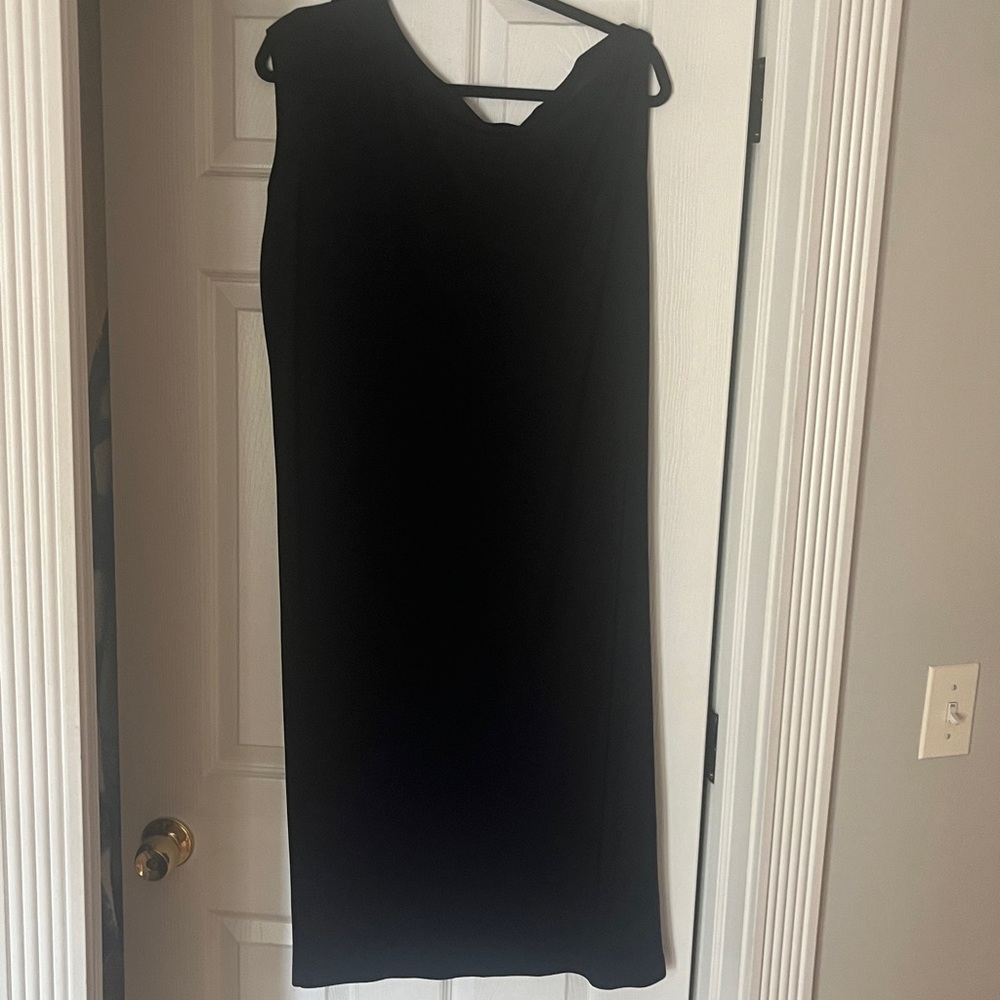 Norma Kamali Drop Asymmetric Shoulder A-line Long Navy Dress Size Medium - Picture 10 of 12